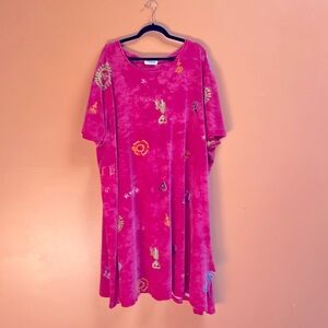 Copa Cabana Size 5X Red Tie-Dye Bathing Suit Cover up Vintage Dress